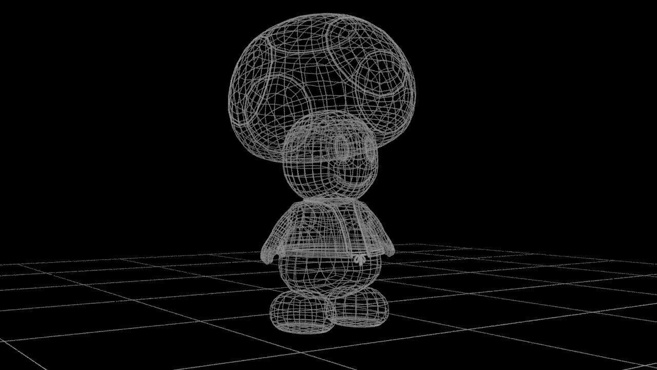 Toad 3D Model Low Poly All Quad High Quality Mario Fan Art Low-poly 3D model_12