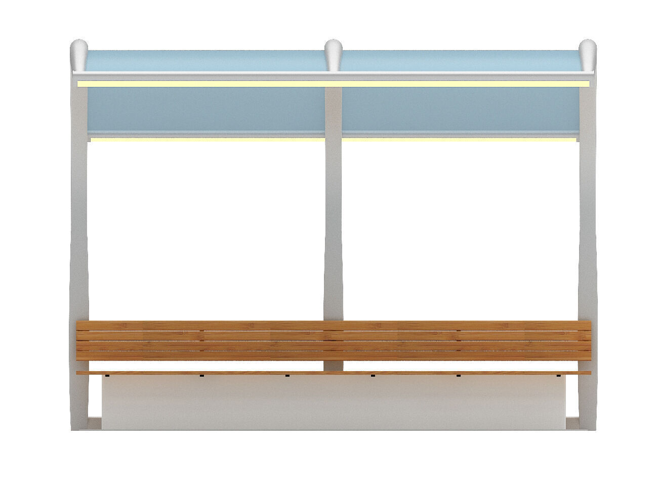 Public Transport Waiting Shelter with Bench 3D model_2