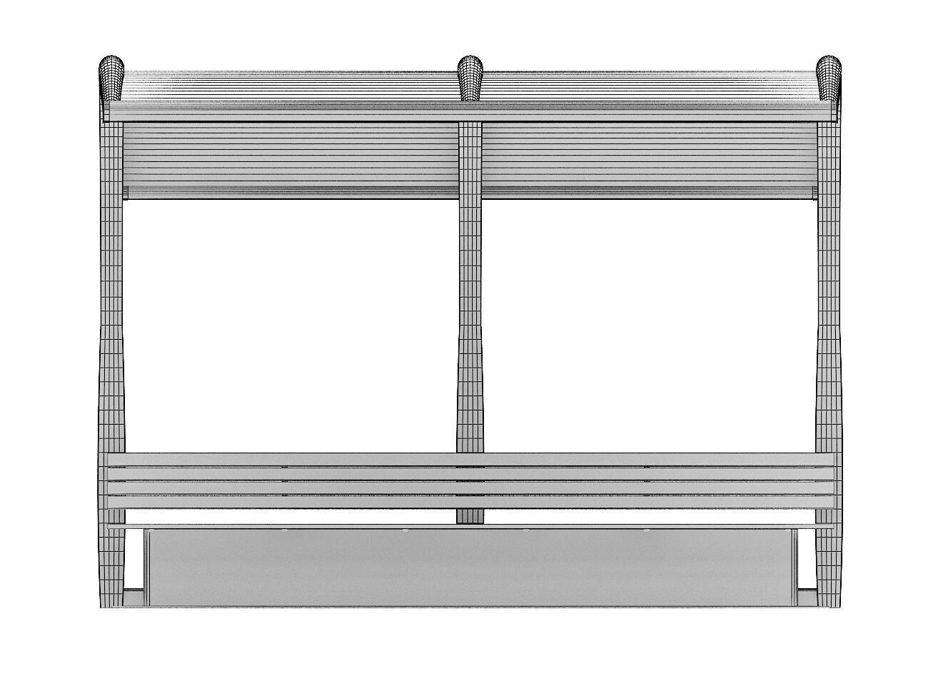 Public Transport Waiting Shelter with Bench 3D model_6