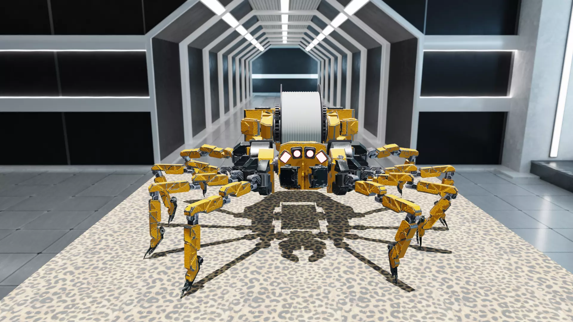 Animated Sci Fi Spider Robot Rigged 3D Print Ready FBX  OBJ  STL 3D print model_0