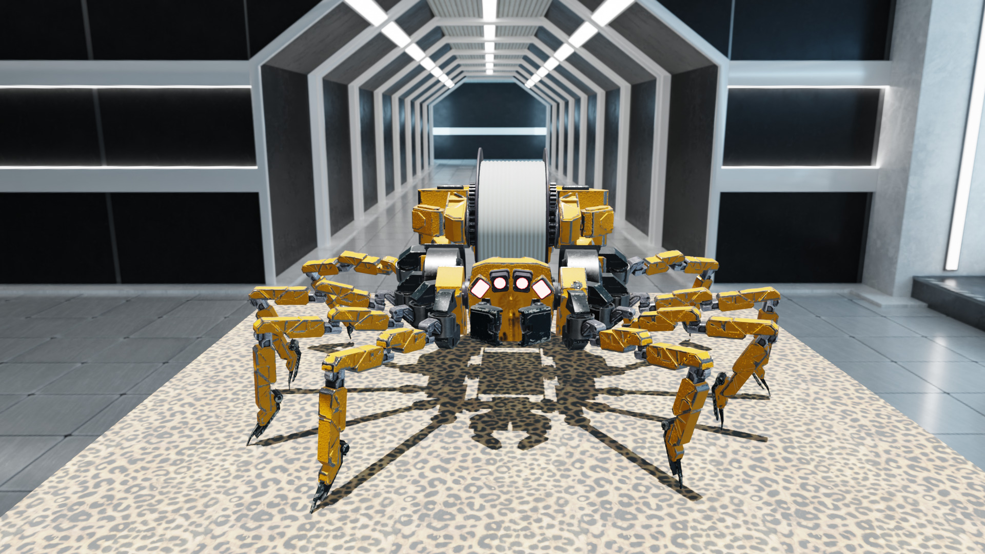 Animated Sci Fi Spider Robot Rigged 3D Print Ready FBX  OBJ  STL 3D print model_1