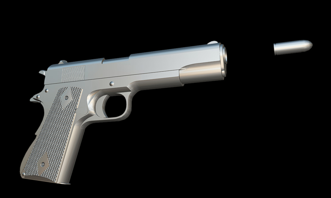 Colt 1911 Low-poly 3D model_6