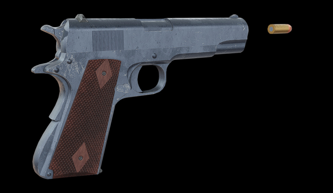 Colt 1911 Low-poly 3D model_3