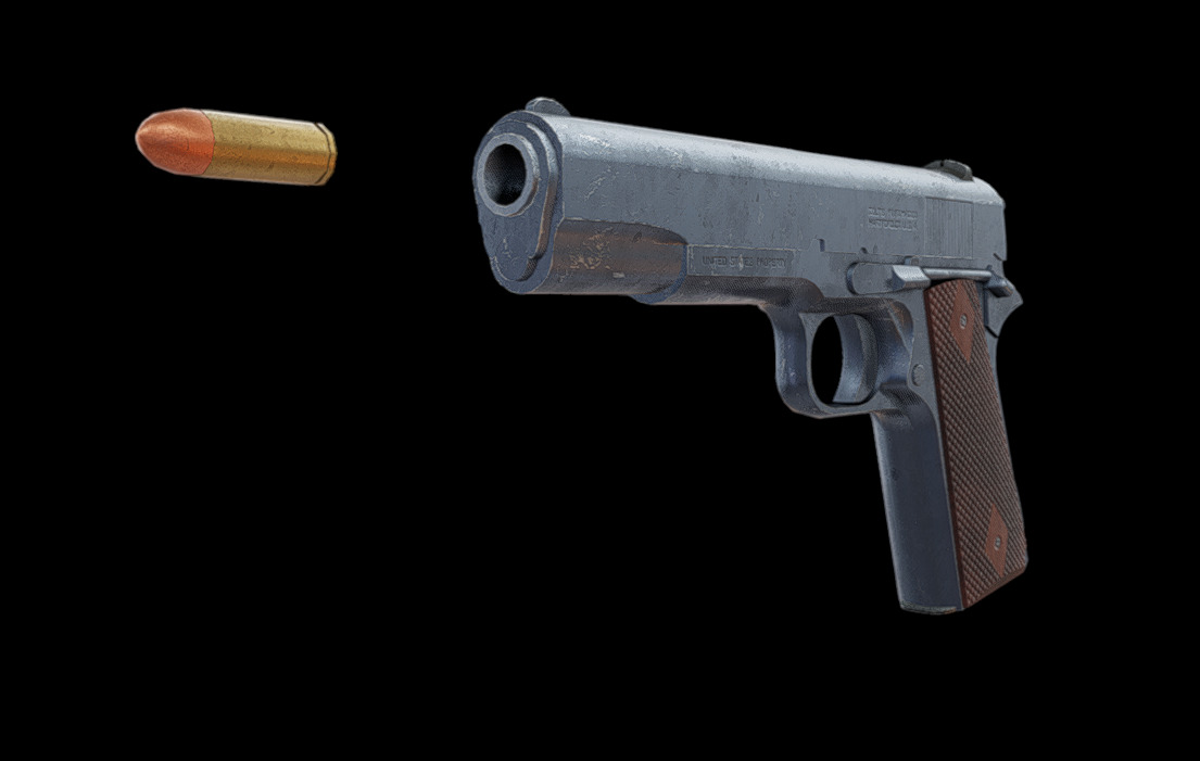 Colt 1911 Low-poly 3D model_1