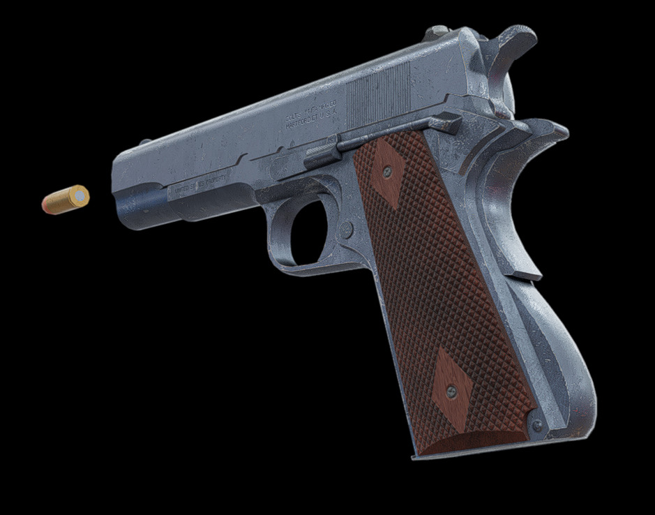 Colt 1911 Low-poly 3D model_2