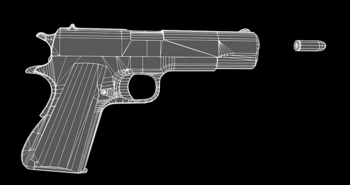 Colt 1911 Low-poly 3D model_7