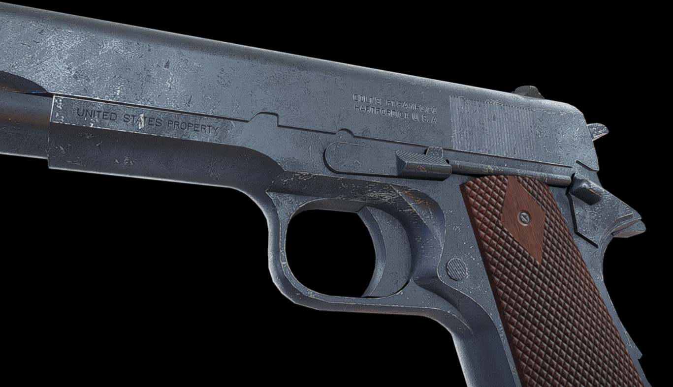 Colt 1911 Low-poly 3D model_4
