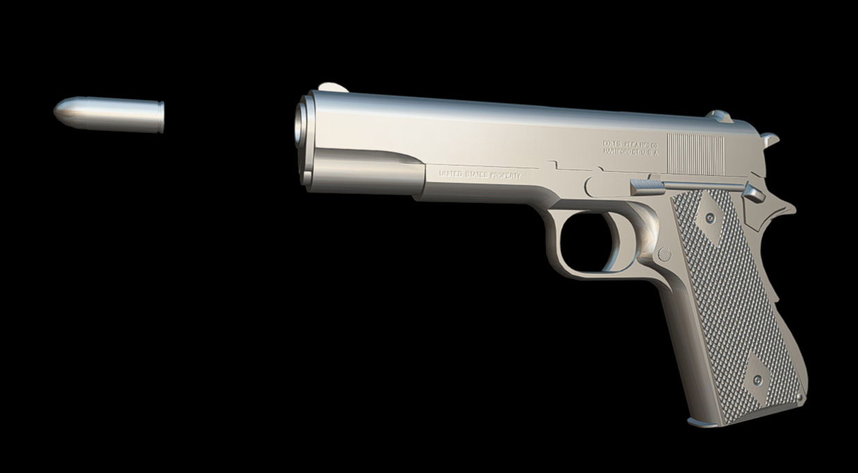 Colt 1911 Low-poly 3D model_5