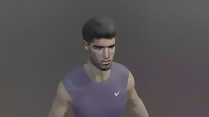 3D Model of a Tennis Champion Carlos Alcaraz Low-poly 3D model