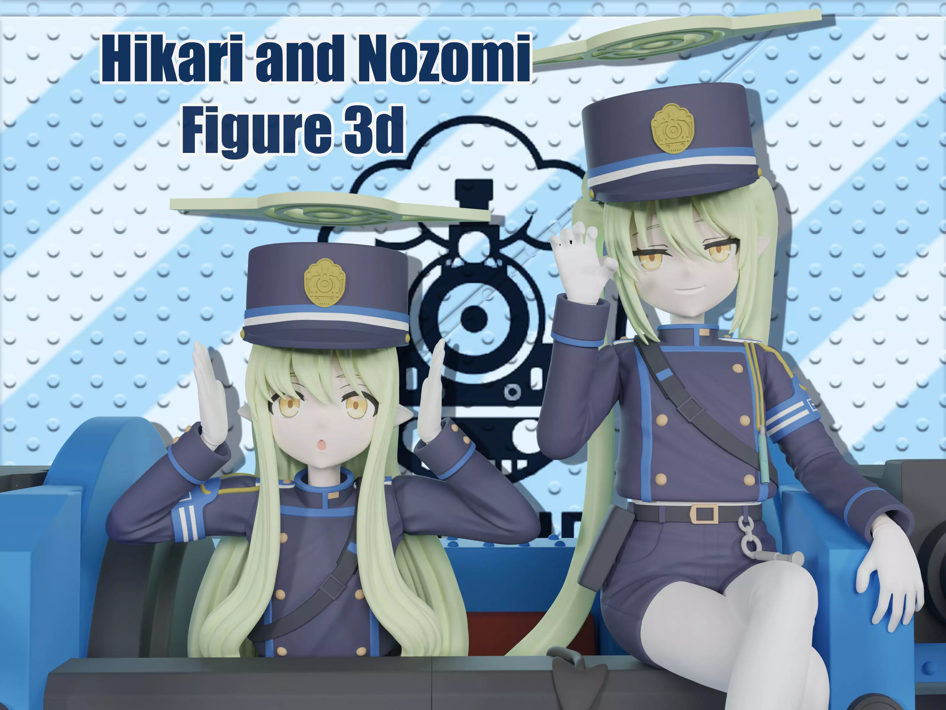 Hikari and Nozomi figue 3d 3D print model_0