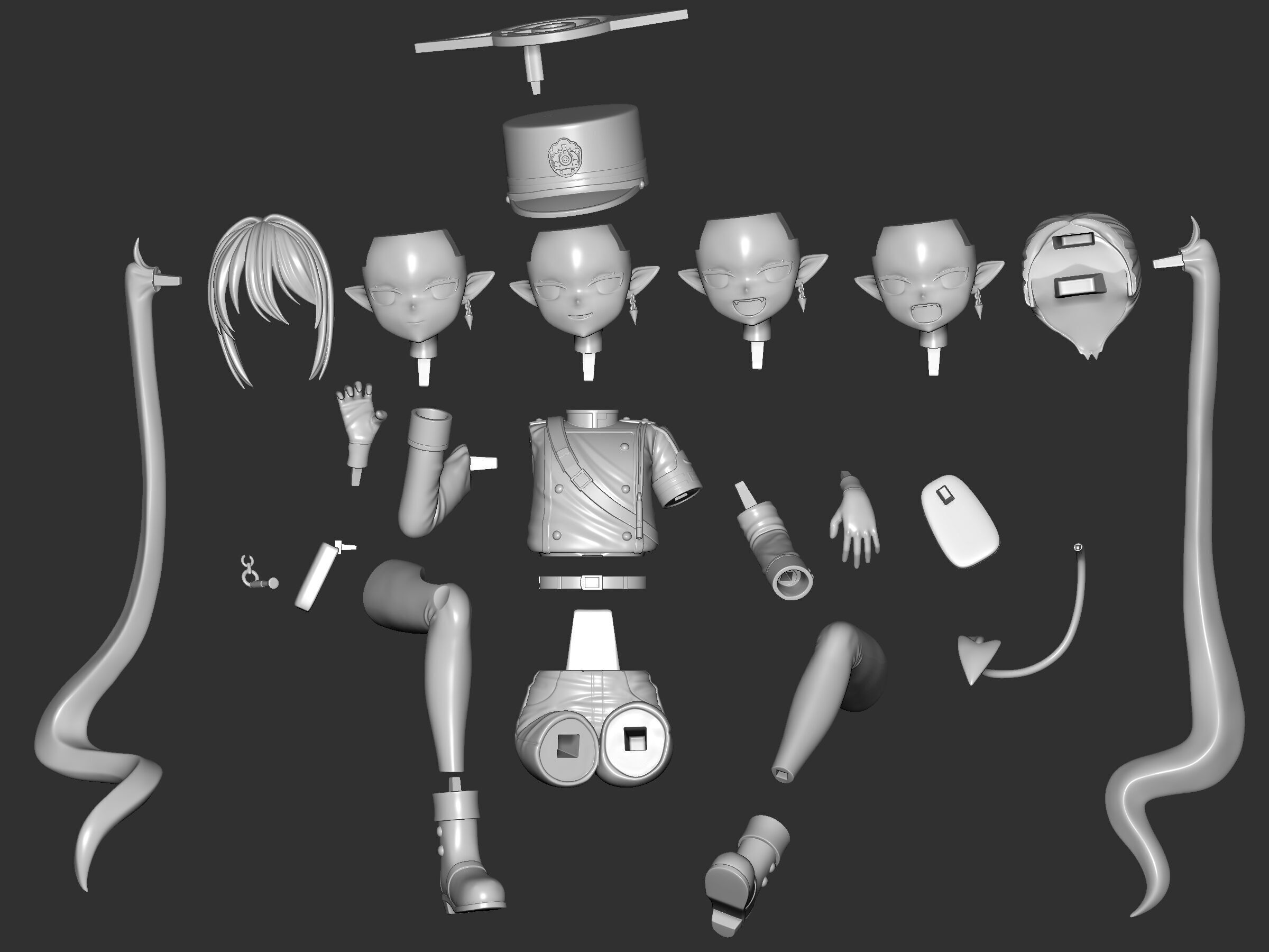 Hikari and Nozomi figue 3d 3D print model_12