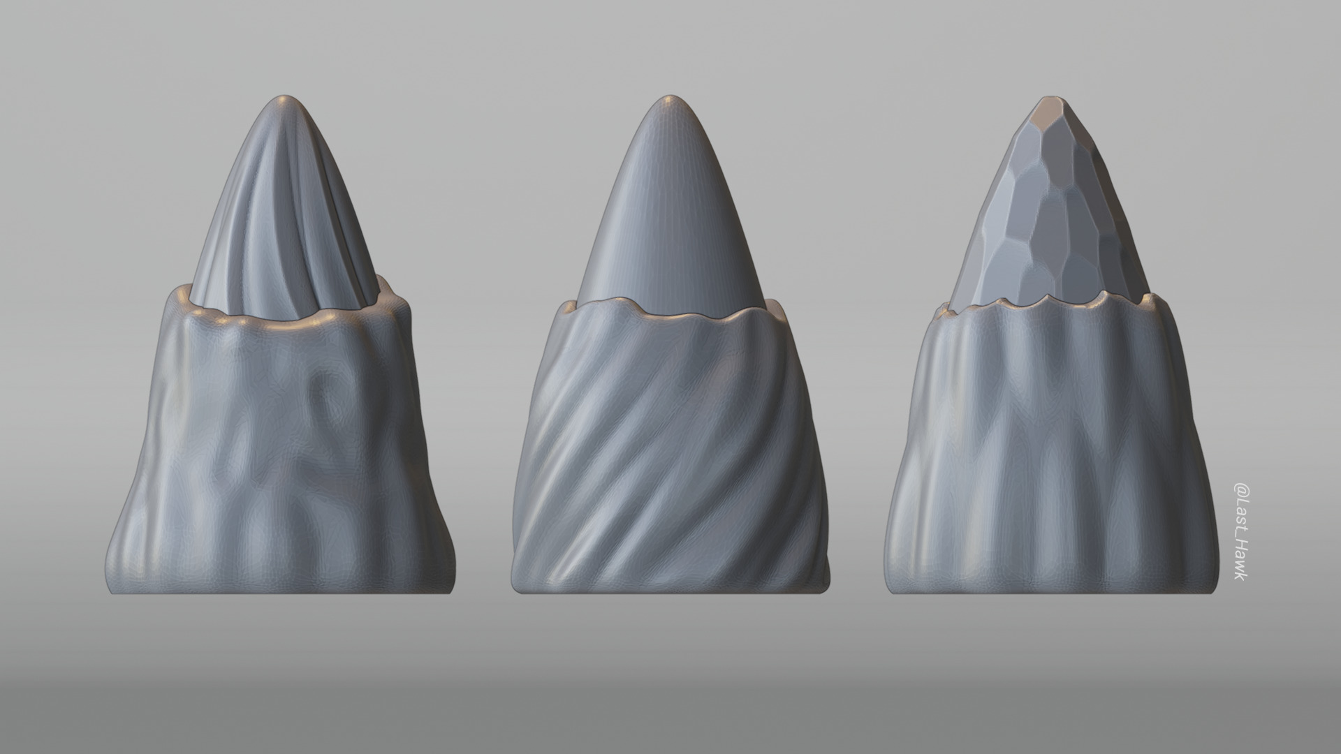 Small cosplay horns 3D print model_4