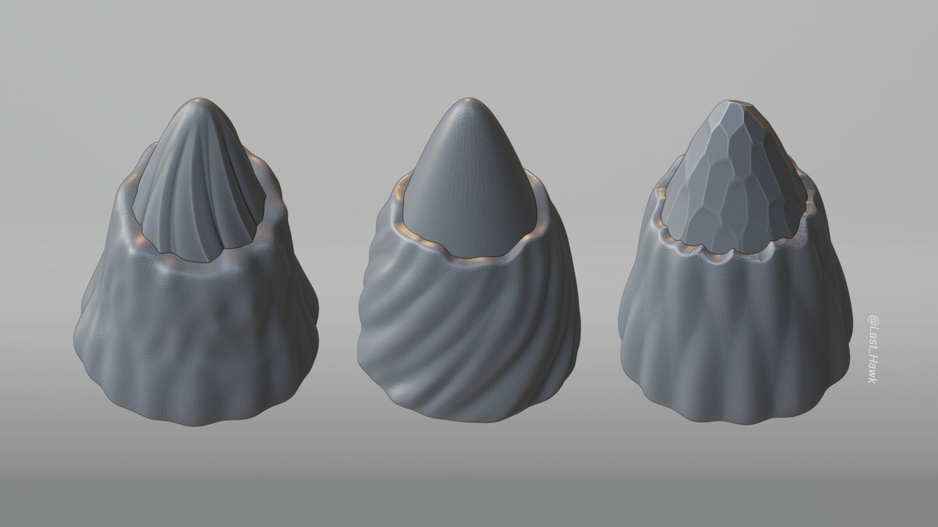 Small cosplay horns 3D print model_5