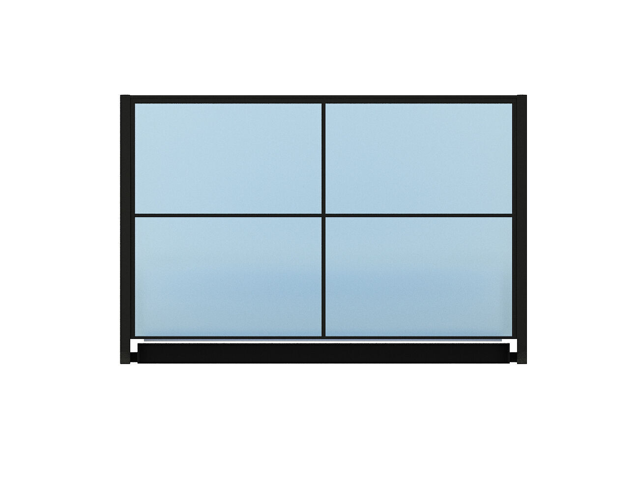 Public Transport Waiting Shelter with Bench and Ad Panel 3D model_3