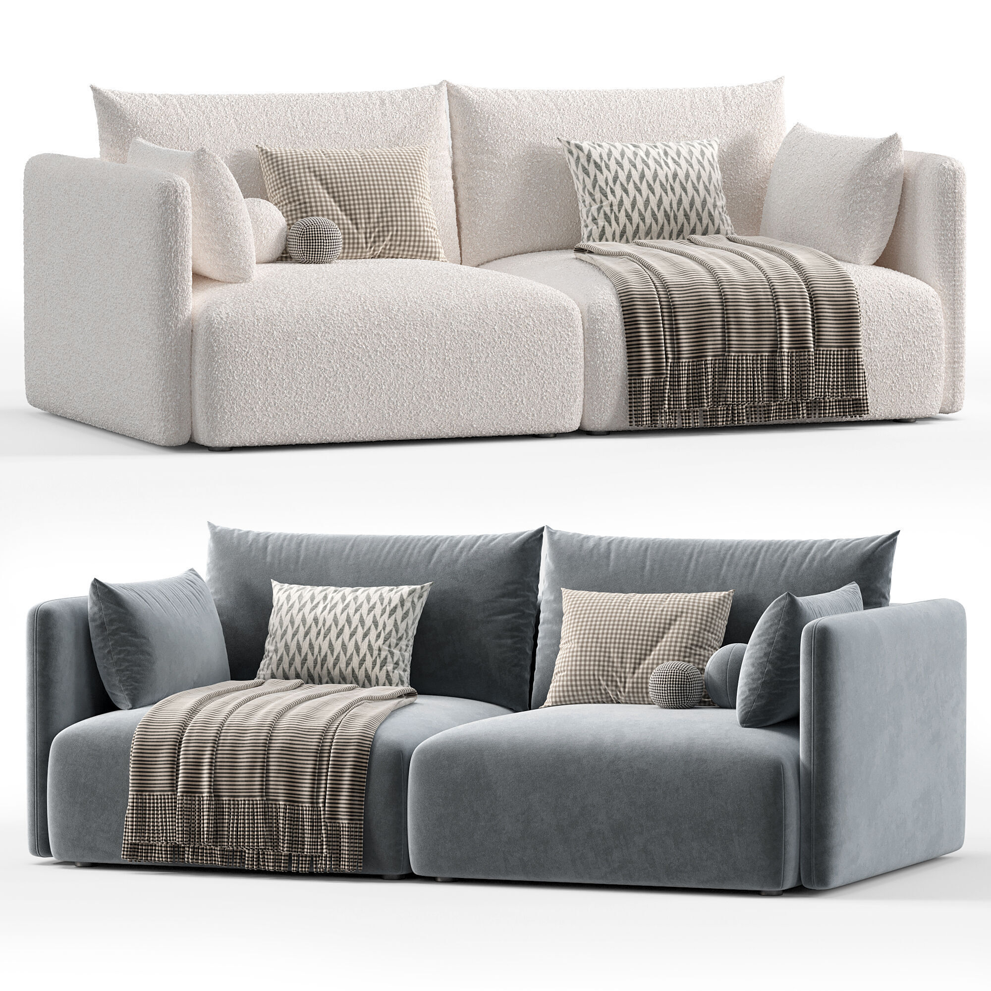 Sofa lio Low-poly 3D model_3