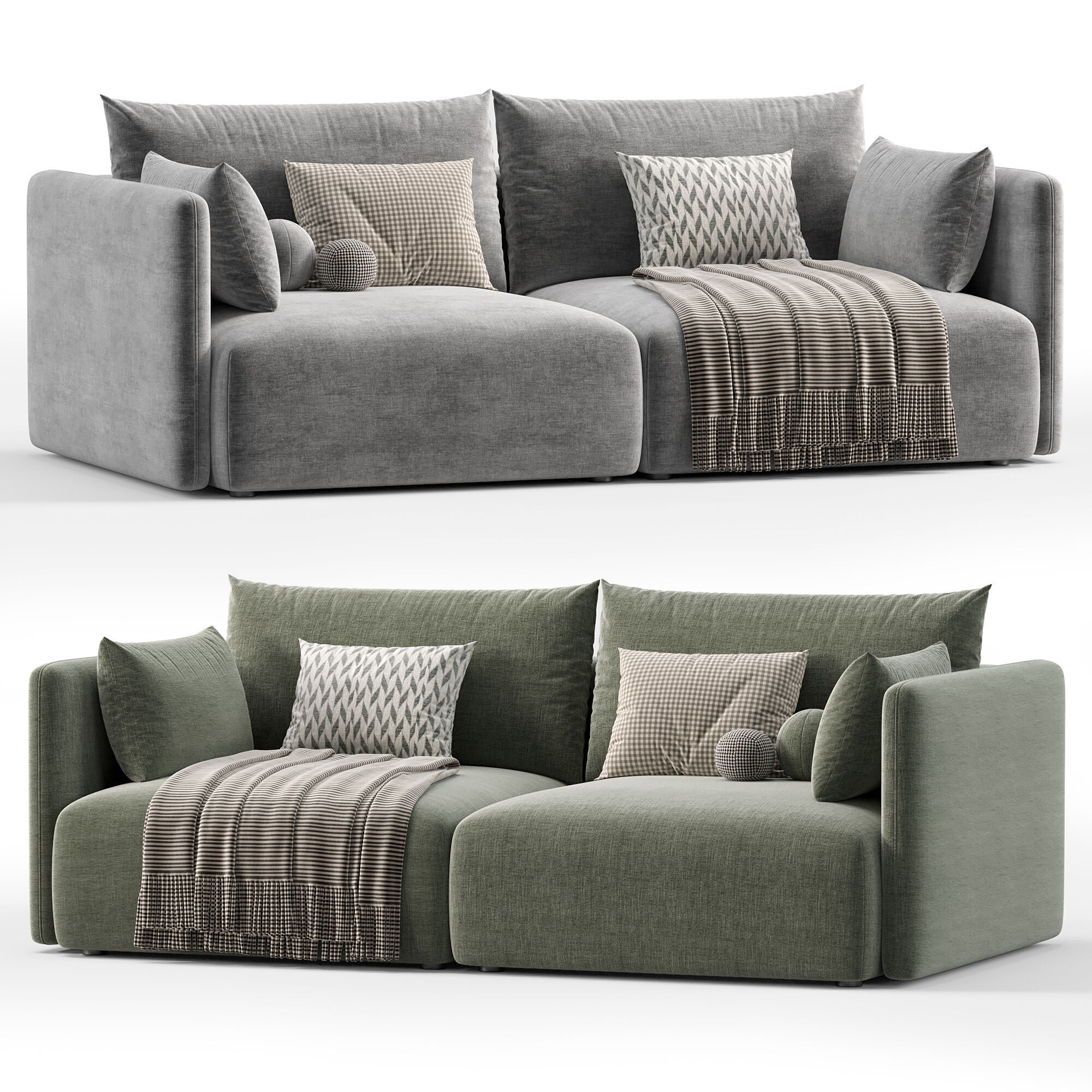 Sofa lio Low-poly 3D model_2