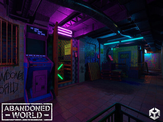 CyberPunk Underpass For Unity Low-poly 3D model