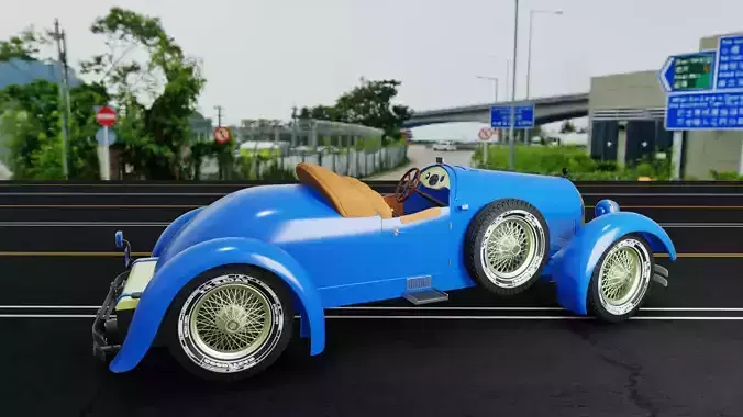 Stylized Classic Car Free Game Asset Free low-poly 3D model