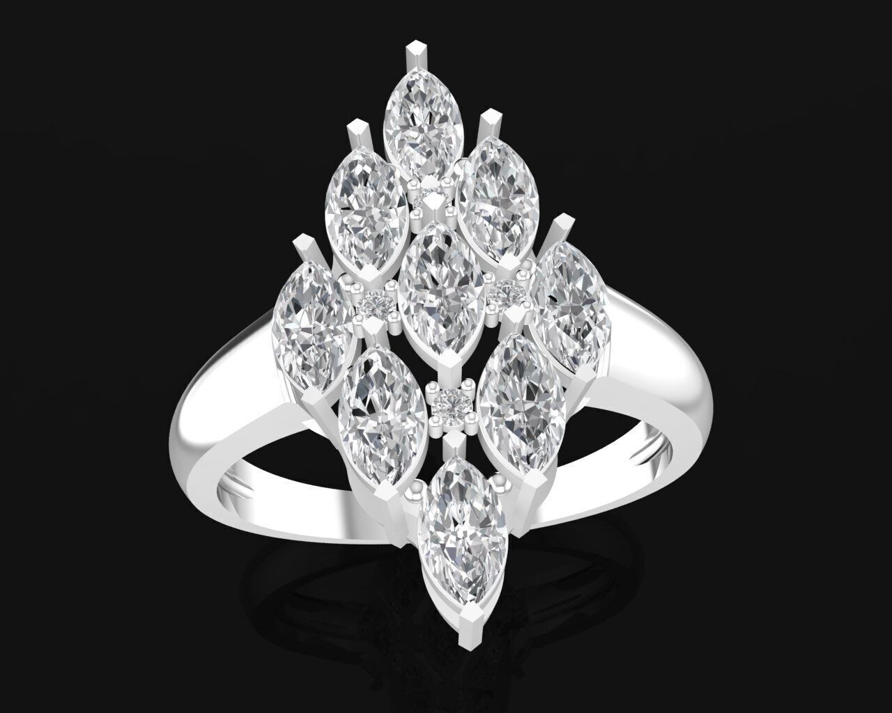 16a Marquise Diamond Fashion Woman Ring 3D print model_6