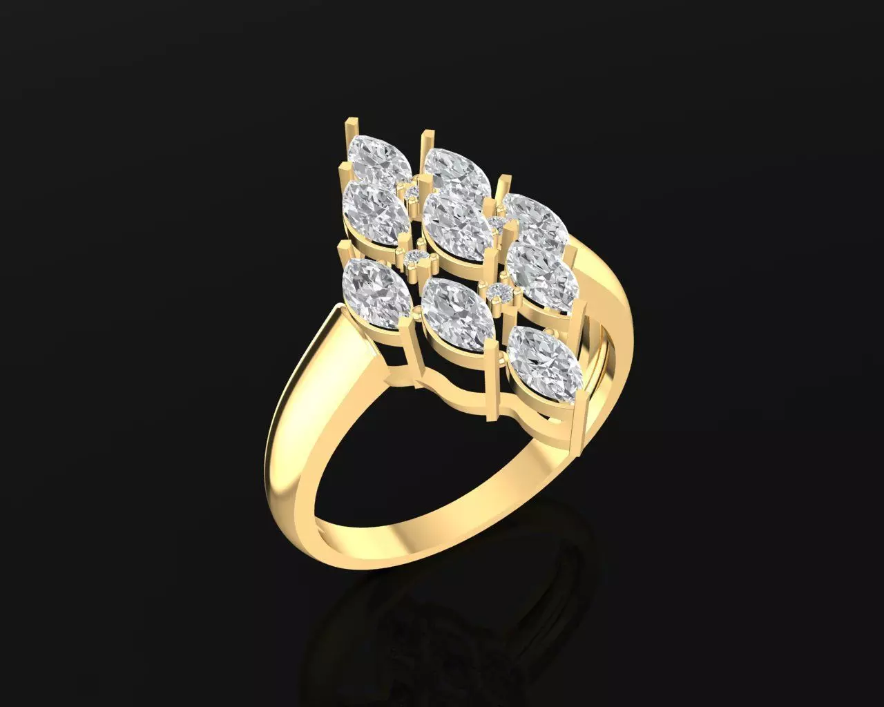 16a Marquise Diamond Fashion Woman Ring 3D print model_0
