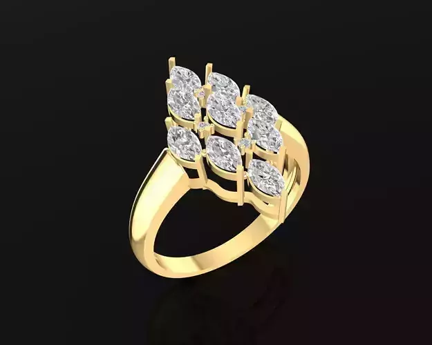 16a Marquise Diamond Fashion Woman Ring 3D print model 16a Marquise Diamond Fashion Woman Ring 3D print model