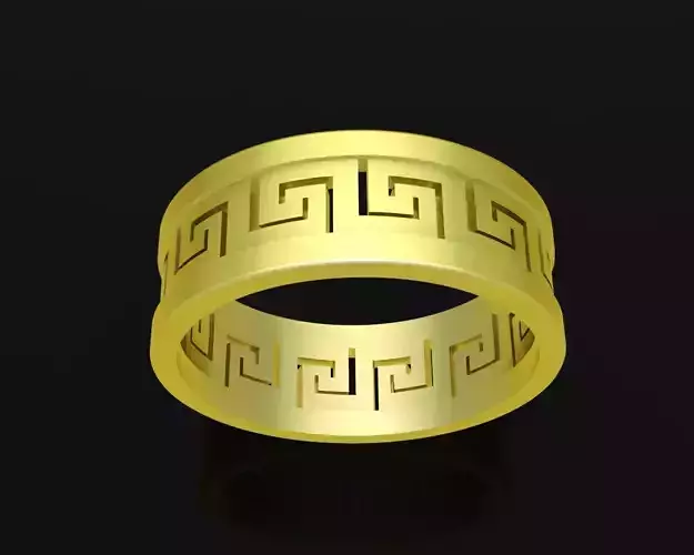 Greek Key Pattern Ring for Men 203a 3D model 3D printable | CGTrader