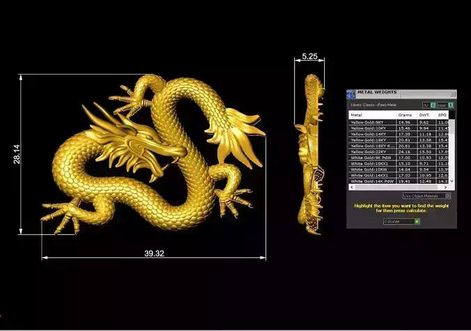 A19 Art Jewelry Dragon Pendant