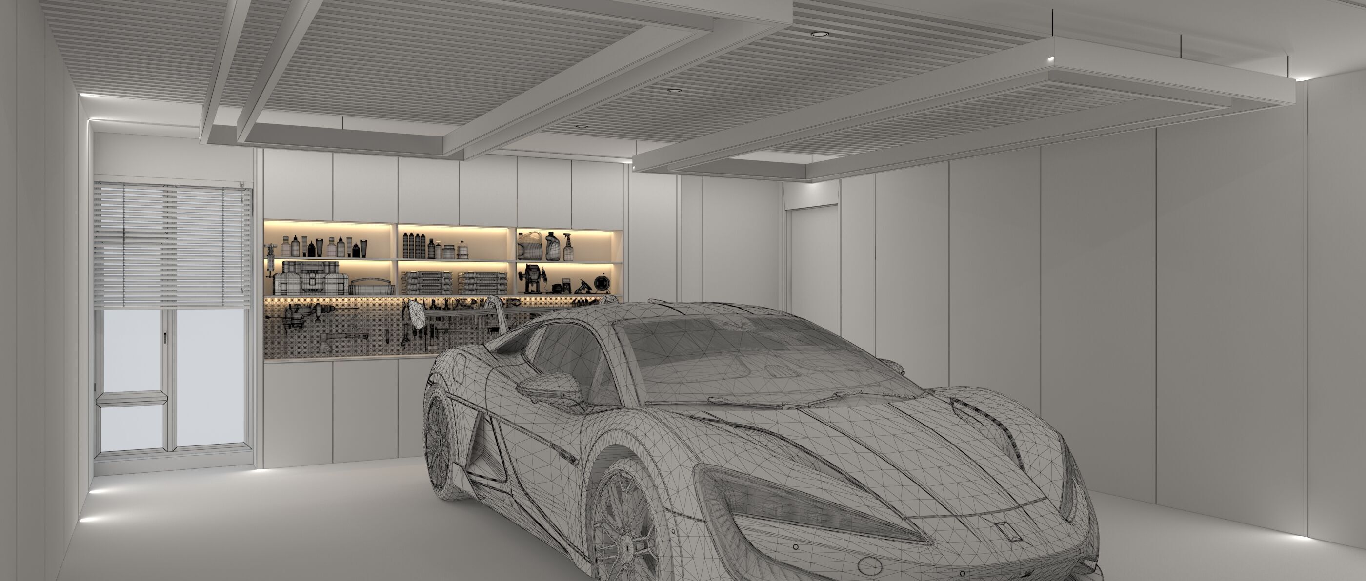 Car studio interior 3D model_5