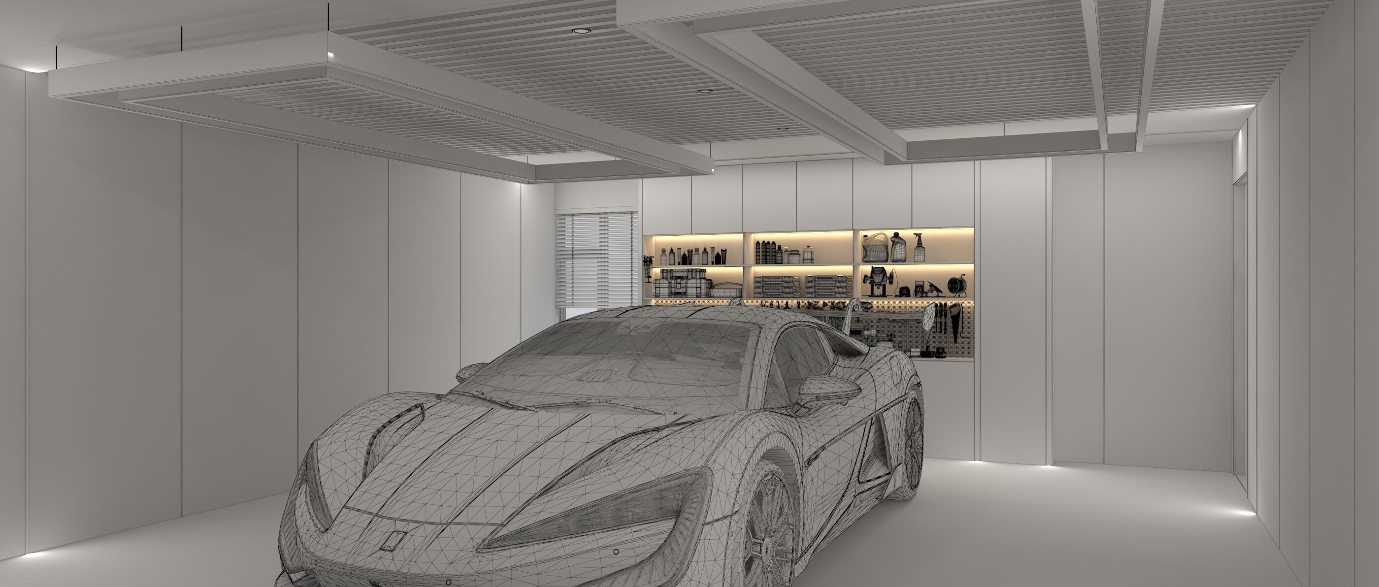 Car studio interior 3D model_4