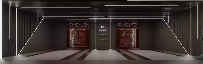 Car studio interior 3D model