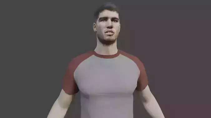 3D Model of a Tennis Champion Carlos Alcaraz Low-poly 3D model