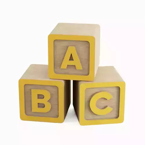 ABC Blocks 03 Low-poly 3D model