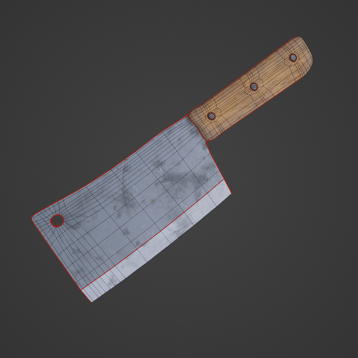 Meat Cleaver C 03 Low-poly 3D model_7
