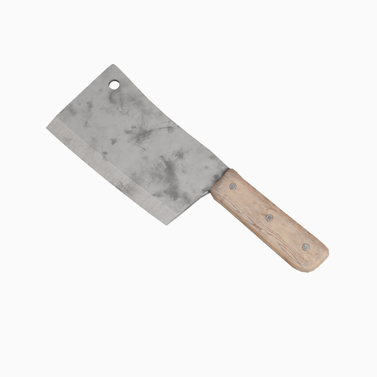 Meat Cleaver C 03 Low-poly 3D model_4