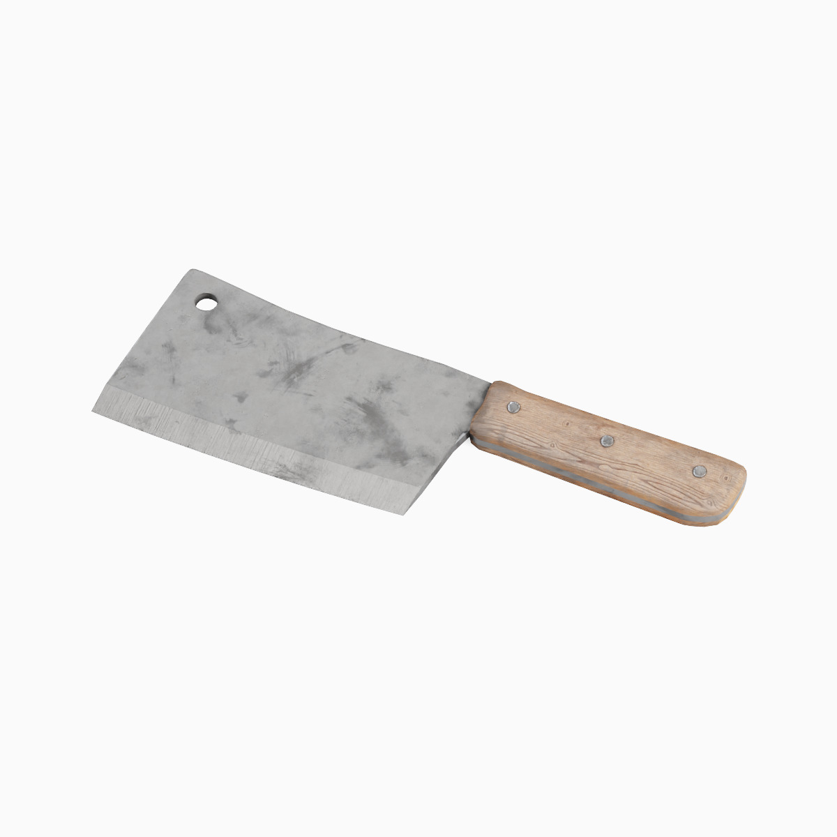 Meat Cleaver C 03 Low-poly 3D model_3