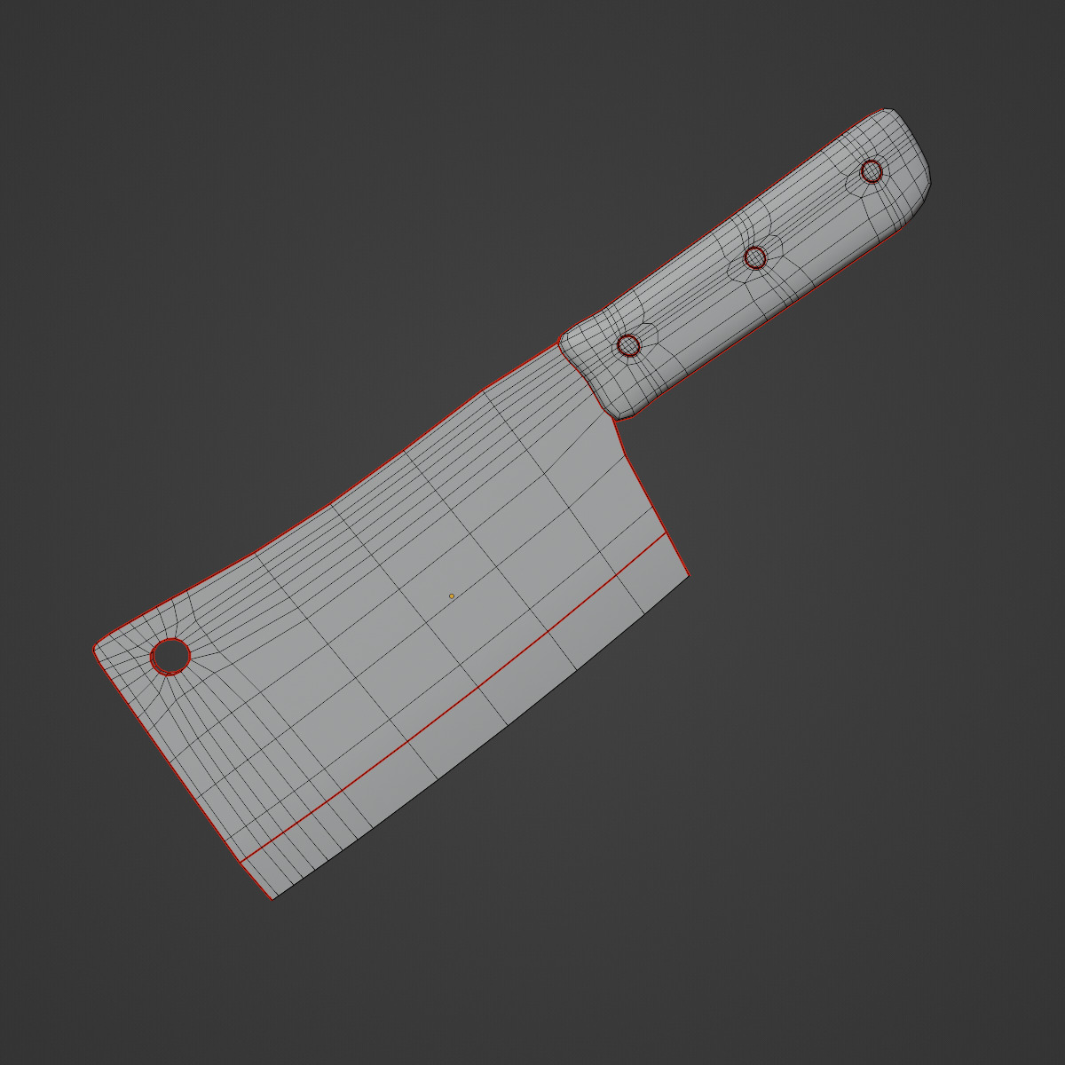 Meat Cleaver C 03 Low-poly 3D model_8