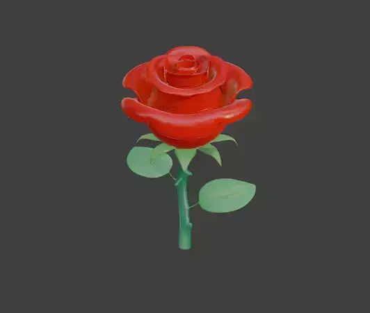Rose Realistic Game-Ready 3D Model with PBR Textures