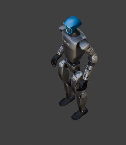 Humanoid Robot Sci-Fi Game-Ready 3D Model with PBR Textures Low-poly 3D model_14