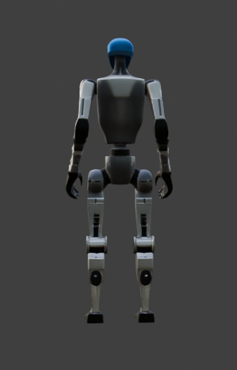 Humanoid Robot Sci-Fi Game-Ready 3D Model with PBR Textures Low-poly 3D model_2