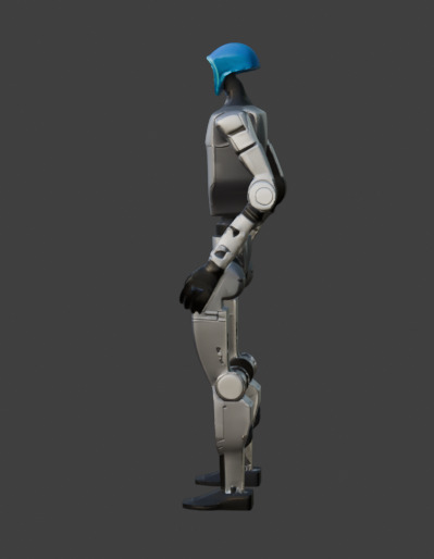 Humanoid Robot Sci-Fi Game-Ready 3D Model with PBR Textures Low-poly 3D model_1