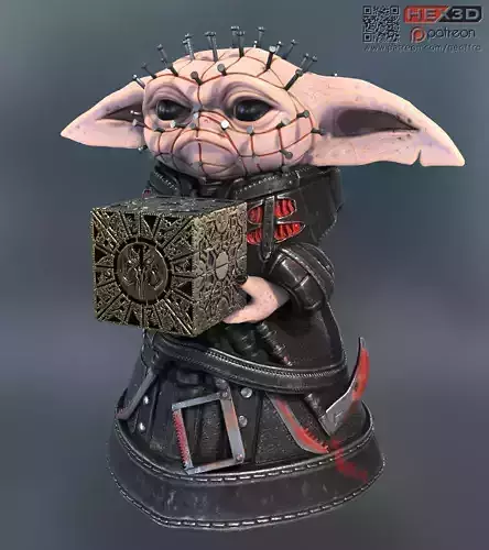 Grogu BabyPinhead Cenobite - Hellraiser 3D print model