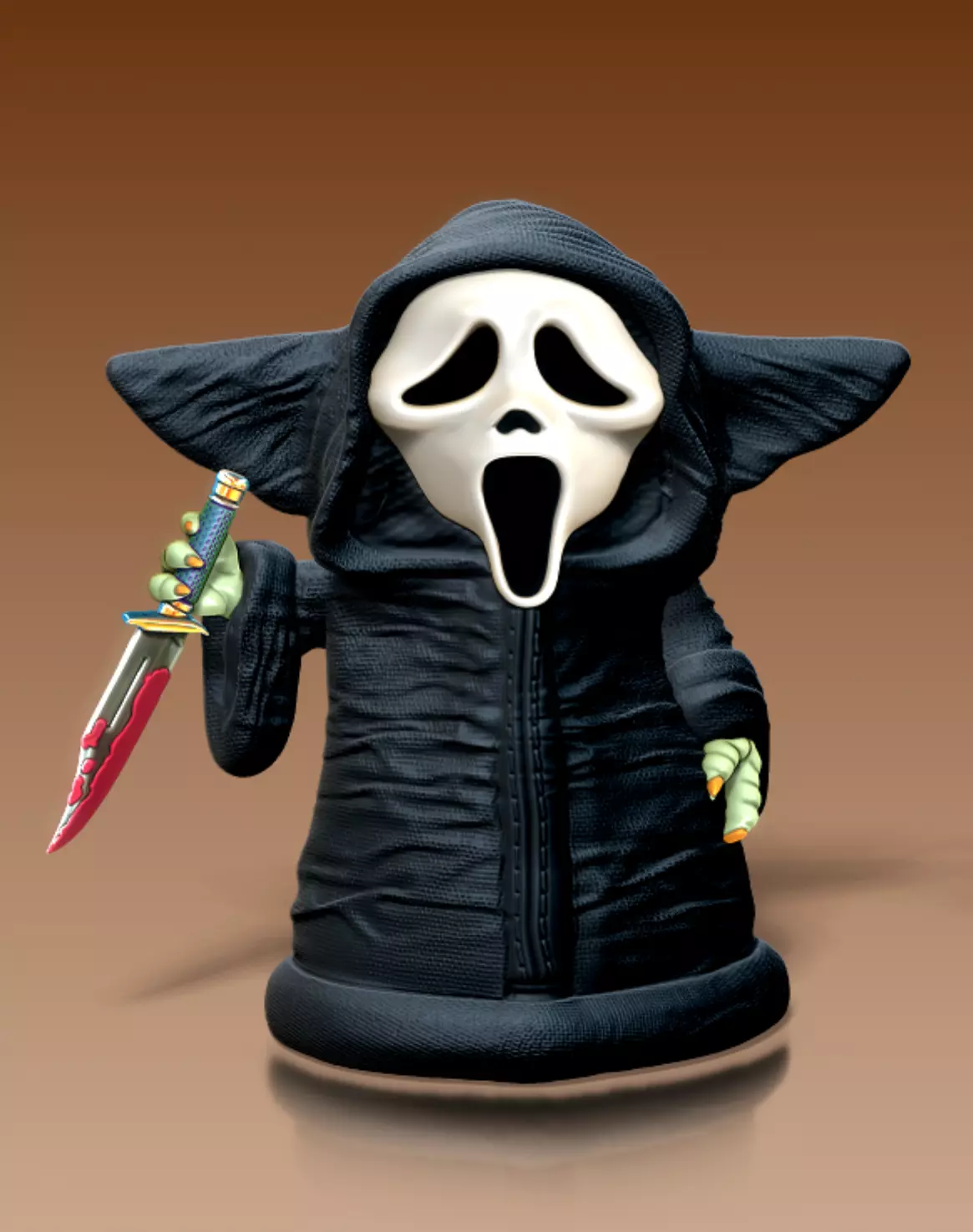 Grogu Ghostface - Scream 3D print model_0