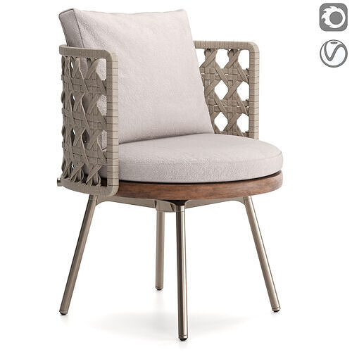 Minotti Torii Nest Outdoor Dining Chair 3D model