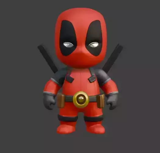 Child Deadpool Stylized 3D Character Model Game-Ready Low-poly 3D model