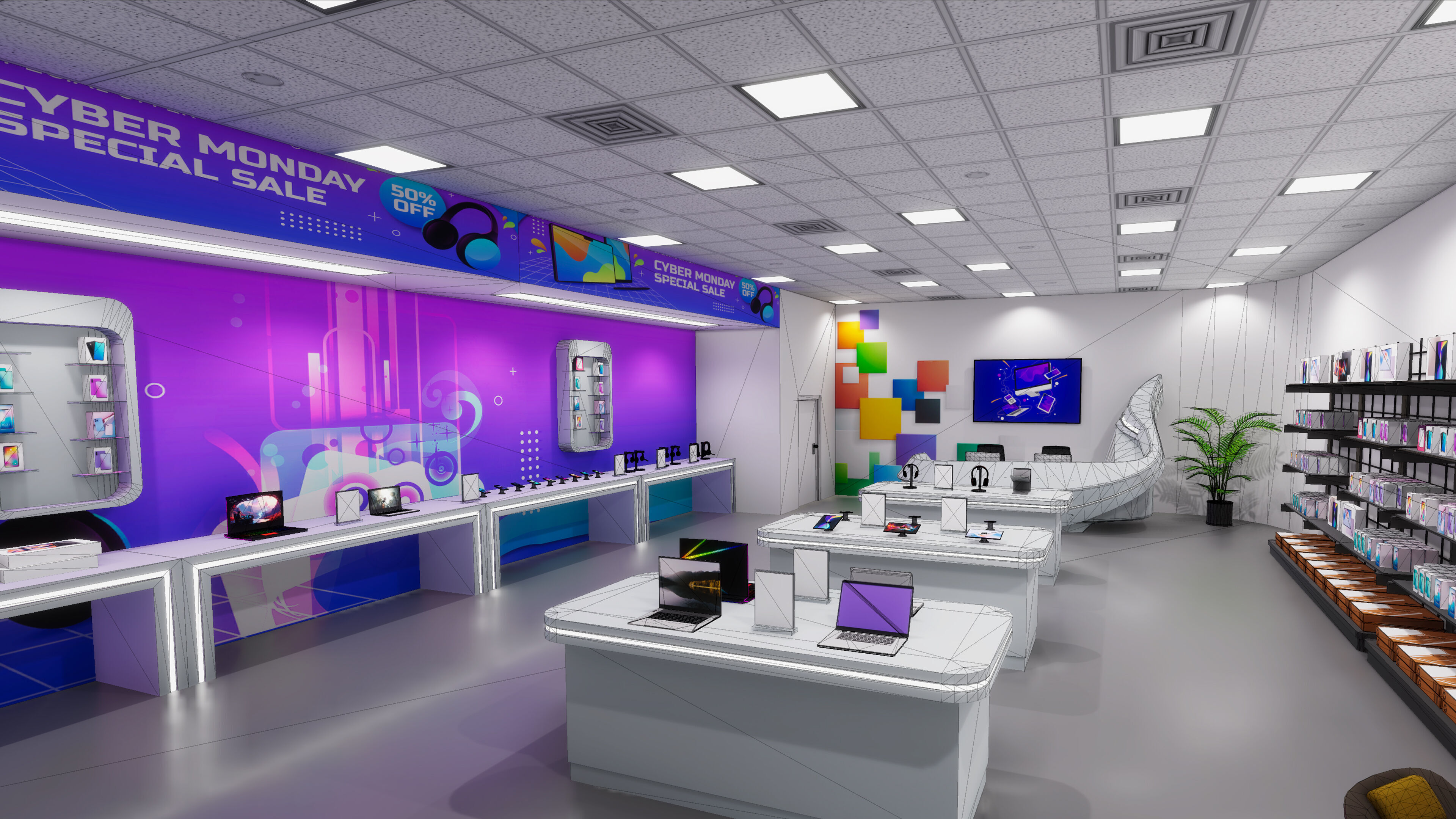 Tech Store Low-poly 3D model_2