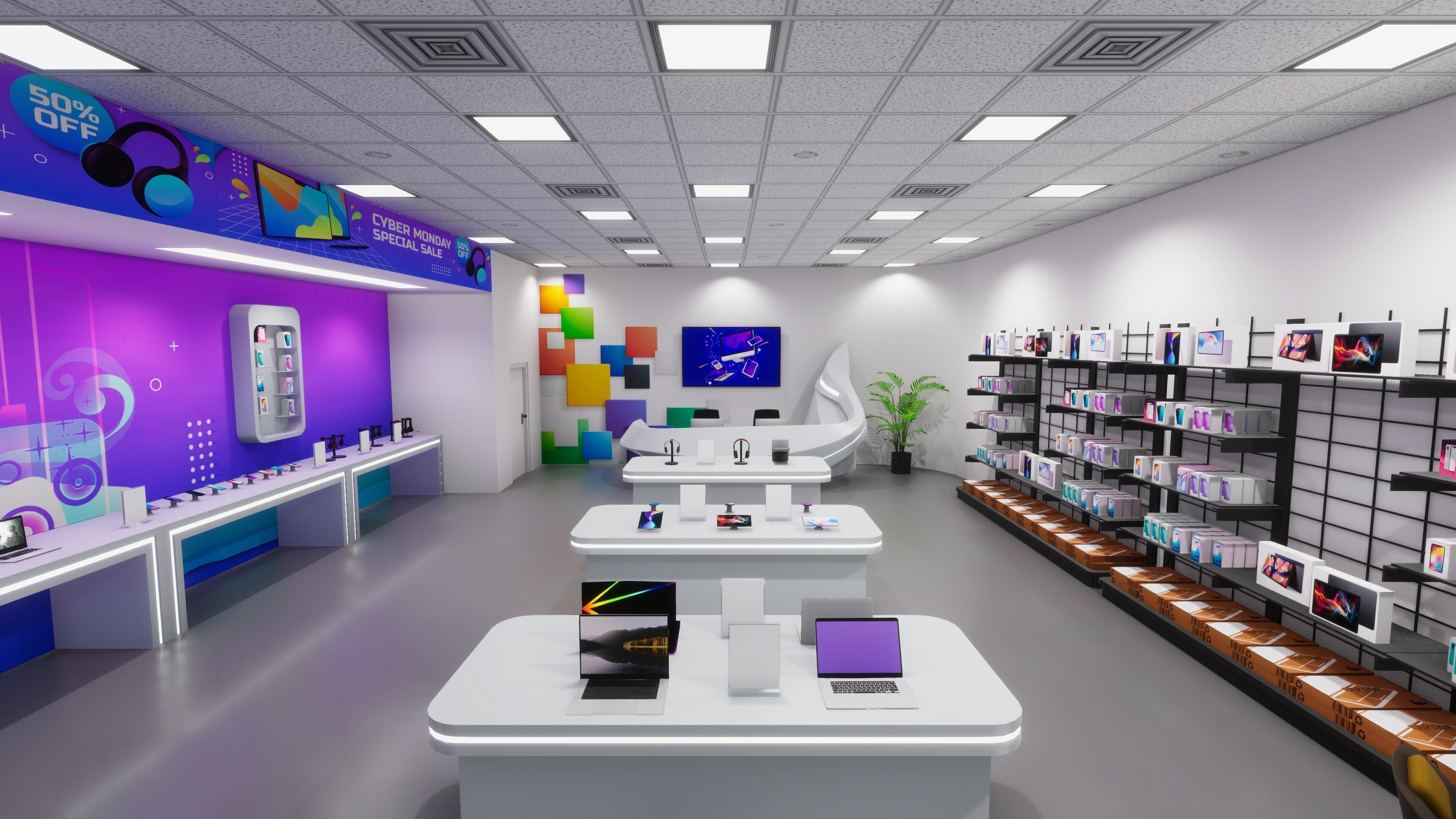 Tech Store Low-poly 3D model_3