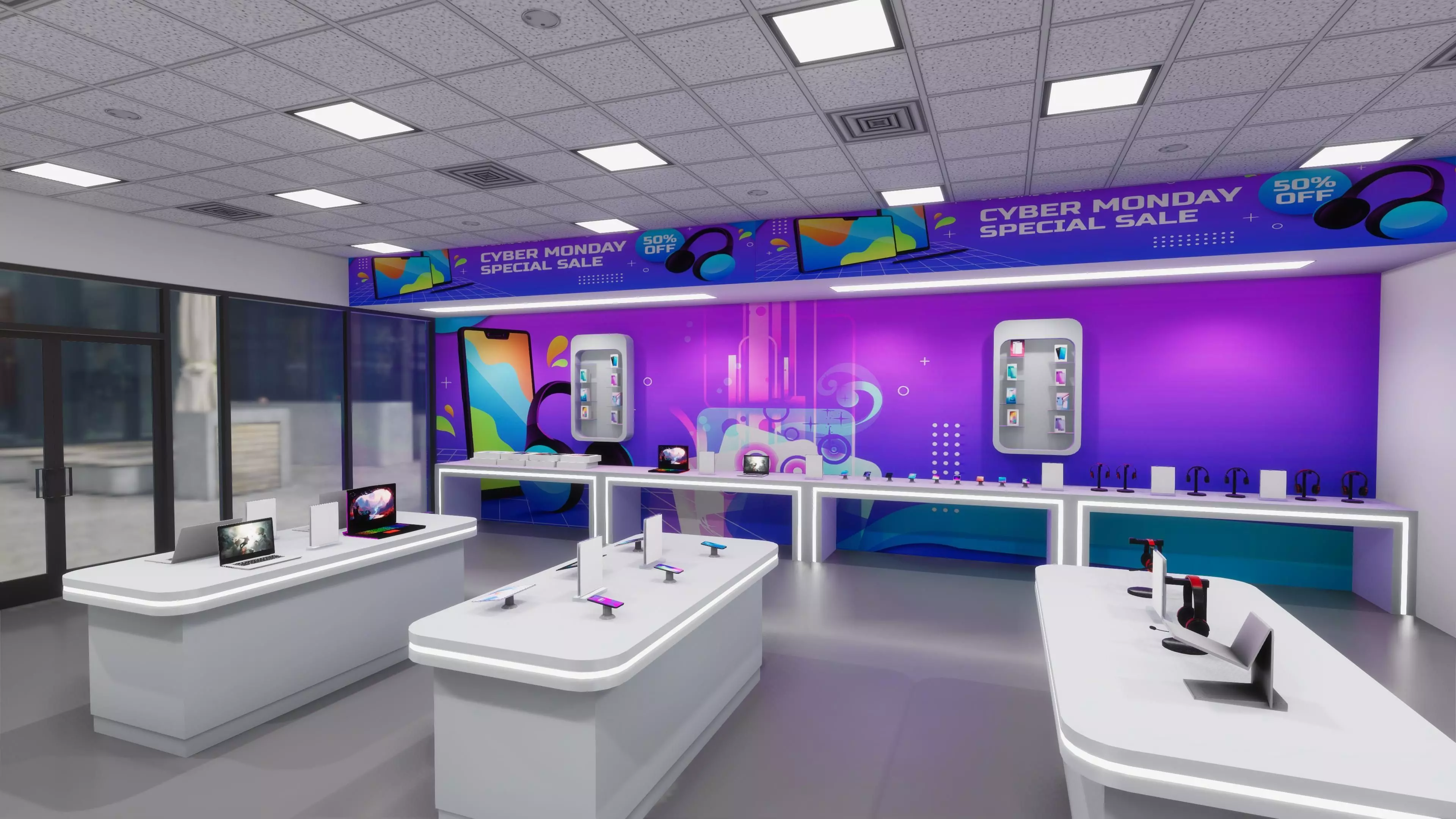 Tech Store Low-poly 3D model_0