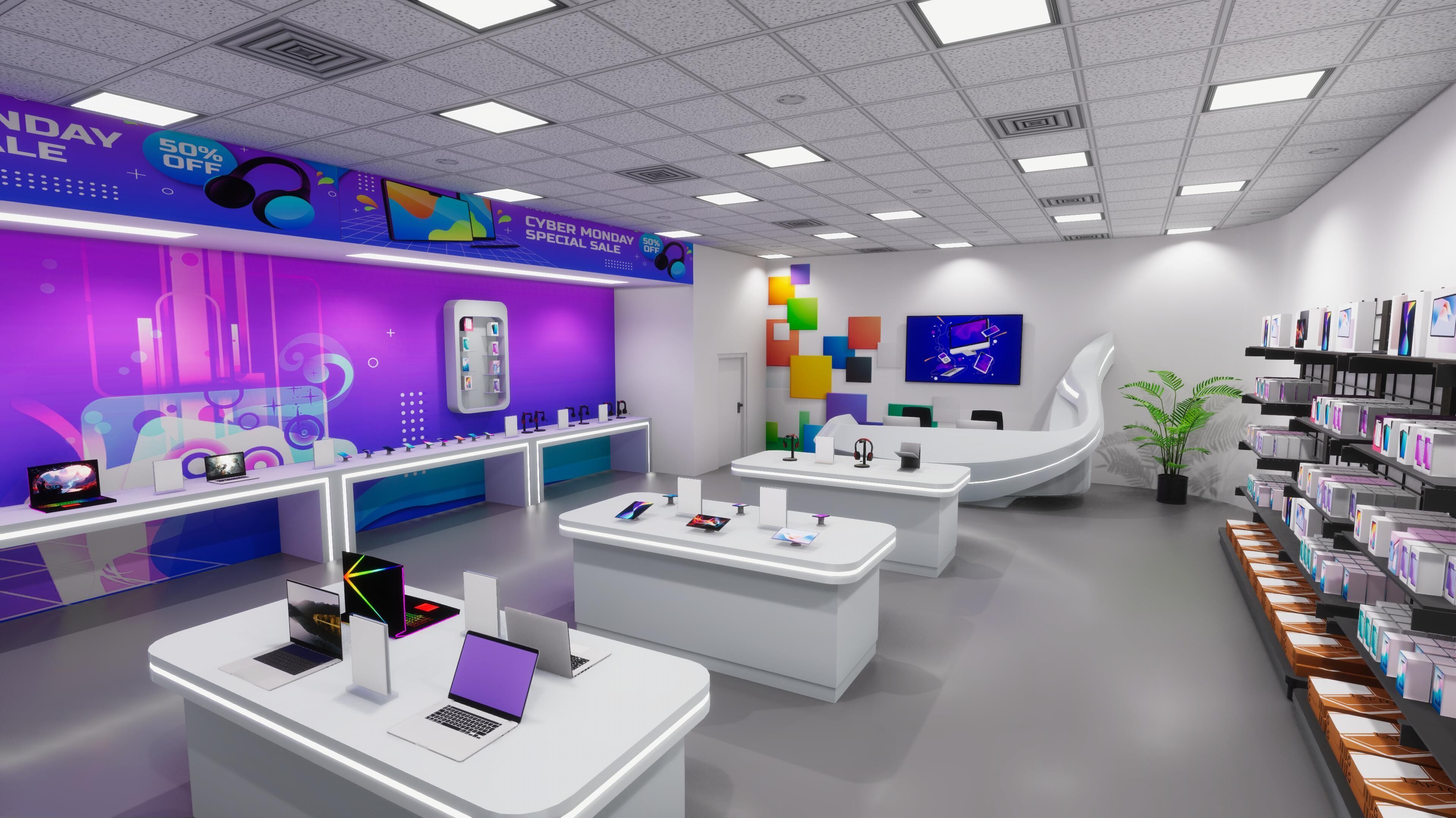 Tech Store Low-poly 3D model_4