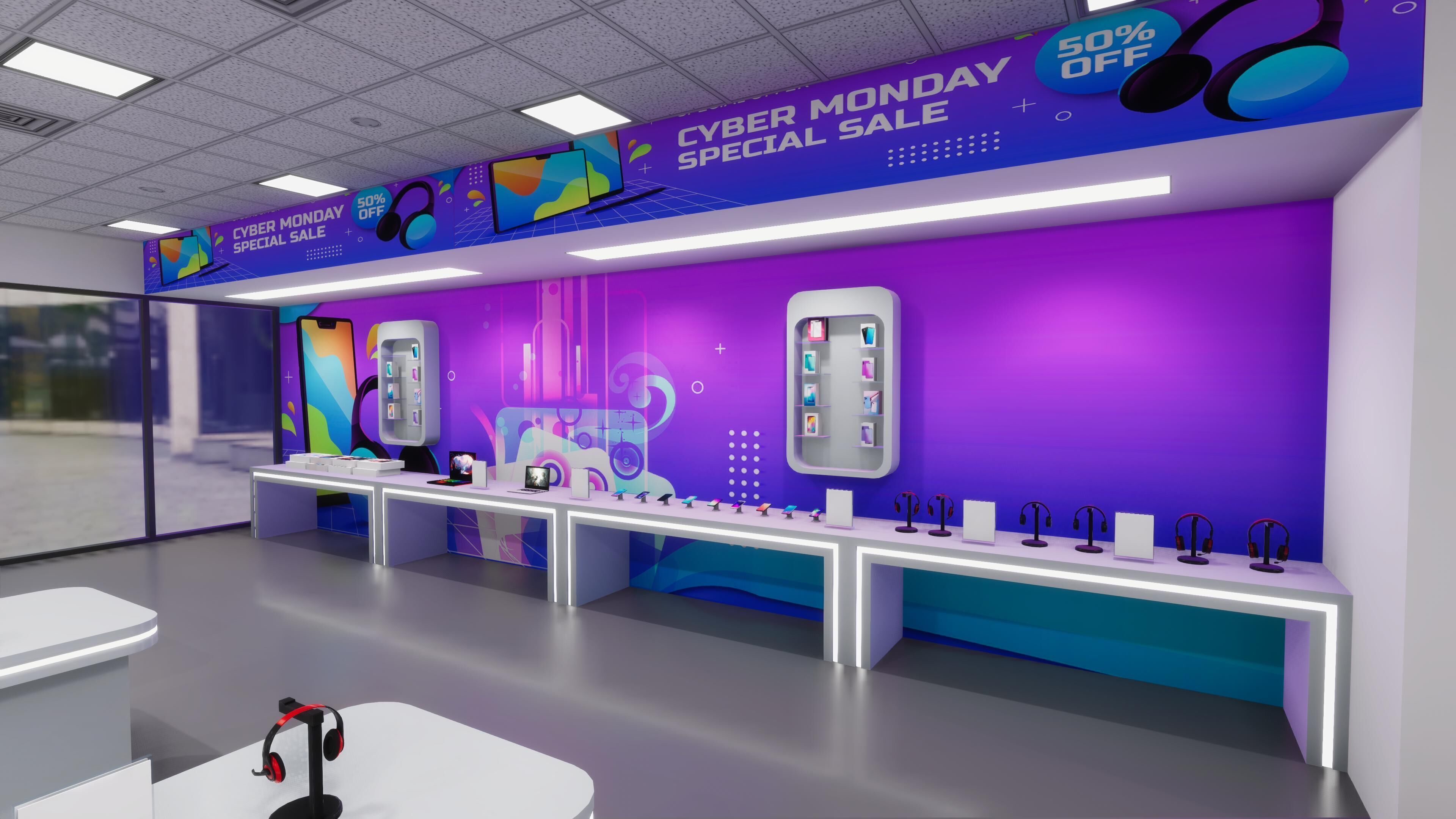 Tech Store Low-poly 3D model_1