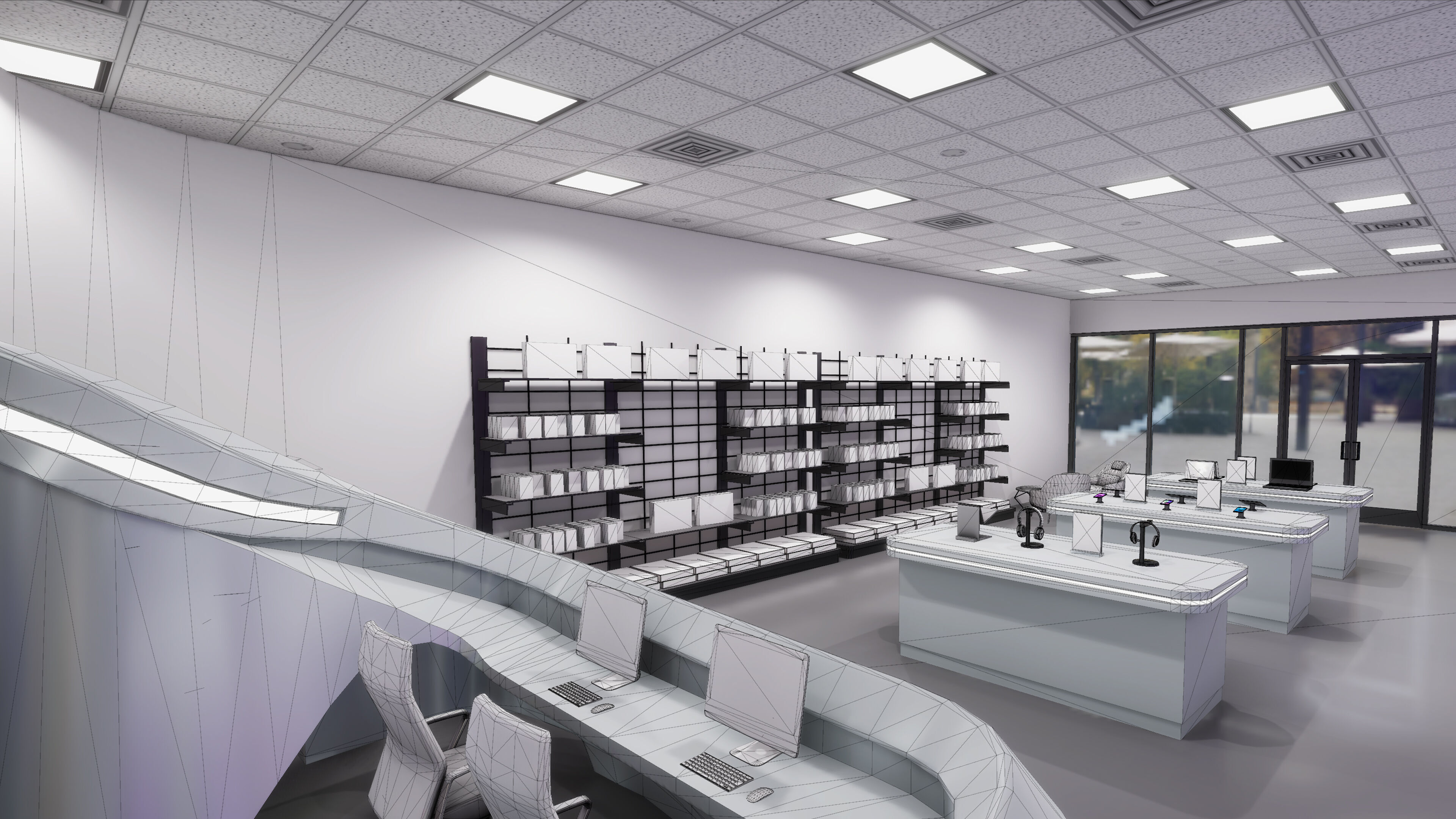 Tech Store Low-poly 3D model_8